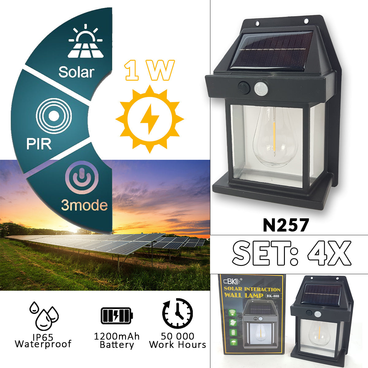 LED Solarne vrtne lampe 4 kom N257 - Mediteran Shop
