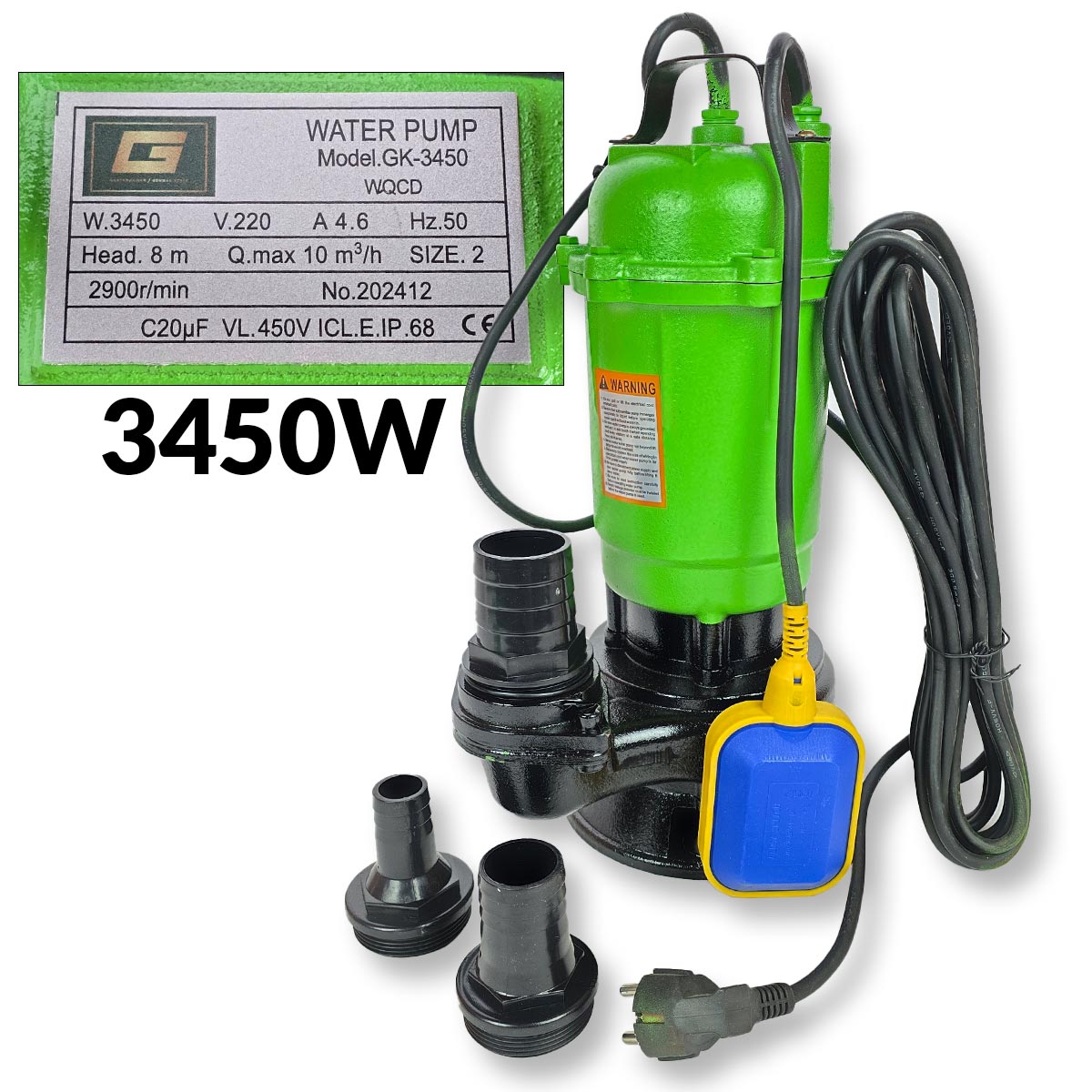 Muljna potopna pumpa sa mlincem 3450W - Mediteran Shop