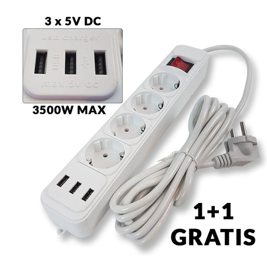 Produžni kabel sa 3x USB izlaza - Mediteran Shop