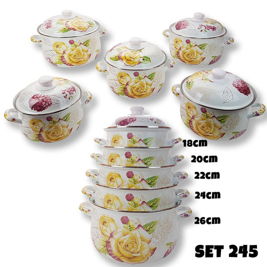 Set emajliranog posuđa - 10 dijelni Cvijet 245 - Mediteran Shop
