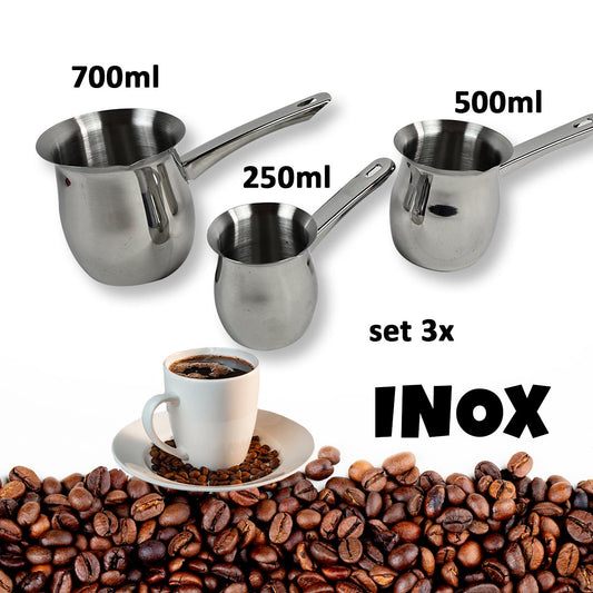 Set od 3x posude za kuhanje kave - inox G467 - Mediteran Shop