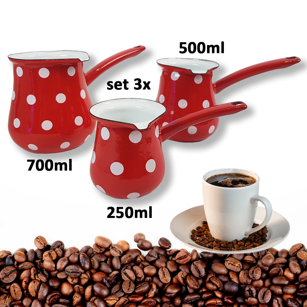 Set od 3x posude za kuhanje kave - Mediteran Shop